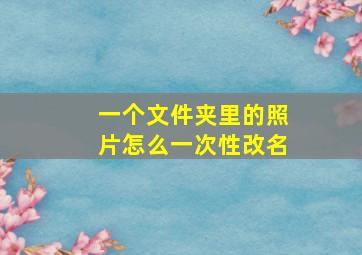 一个文件夹里的照片怎么一次性改名