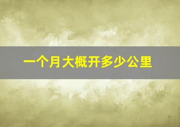 一个月大概开多少公里