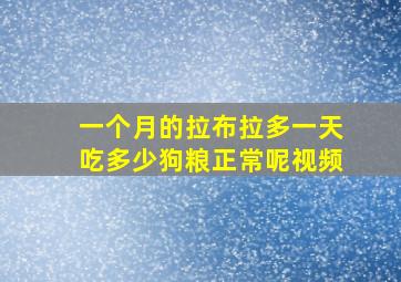 一个月的拉布拉多一天吃多少狗粮正常呢视频