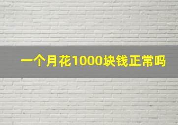 一个月花1000块钱正常吗