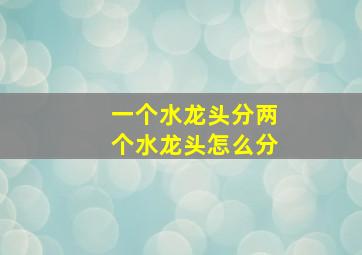 一个水龙头分两个水龙头怎么分