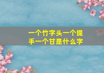 一个竹字头一个提手一个甘是什么字