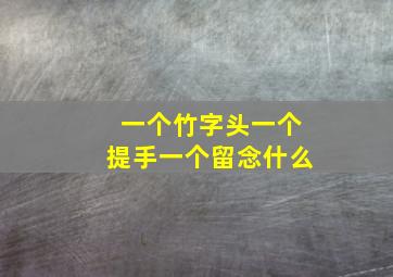 一个竹字头一个提手一个留念什么