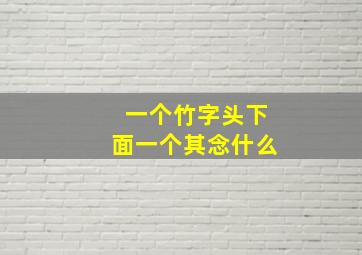 一个竹字头下面一个其念什么