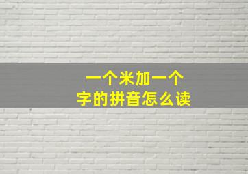 一个米加一个字的拼音怎么读