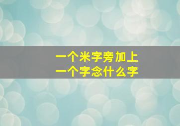 一个米字旁加上一个字念什么字