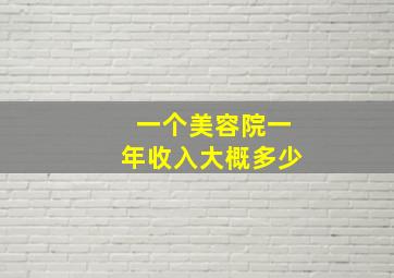 一个美容院一年收入大概多少