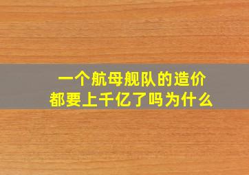 一个航母舰队的造价都要上千亿了吗为什么