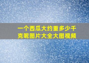 一个西瓜大约重多少千克呢图片大全大图视频