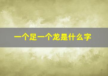 一个足一个龙是什么字