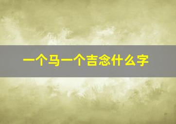 一个马一个吉念什么字