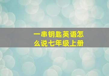 一串钥匙英语怎么说七年级上册