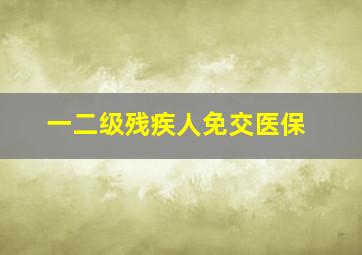 一二级残疾人免交医保