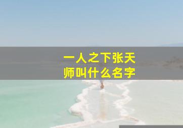 一人之下张天师叫什么名字