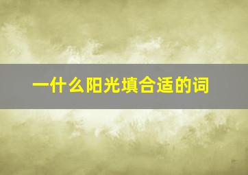 一什么阳光填合适的词