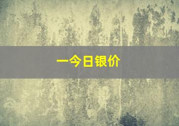 一今日银价