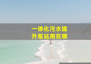 一体化污水提升泵站用在哪