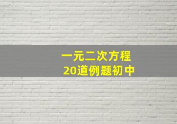 一元二次方程20道例题初中