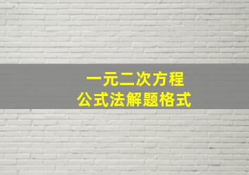 一元二次方程公式法解题格式