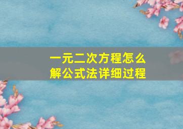 一元二次方程怎么解公式法详细过程