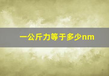 一公斤力等于多少nm