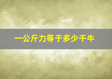 一公斤力等于多少千牛