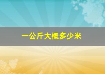 一公斤大概多少米