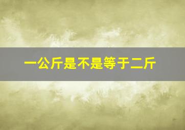 一公斤是不是等于二斤