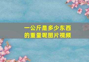 一公斤是多少东西的重量呢图片视频