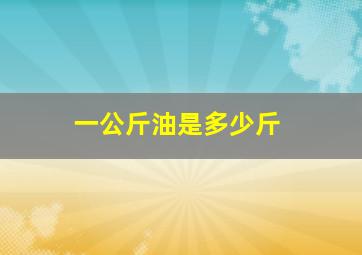 一公斤油是多少斤