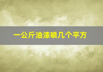 一公斤油漆喷几个平方