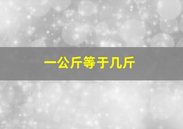 一公斤等于几斤