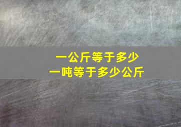 一公斤等于多少一吨等于多少公斤