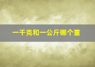 一千克和一公斤哪个重