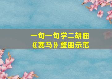 一句一句学二胡曲《赛马》整曲示范