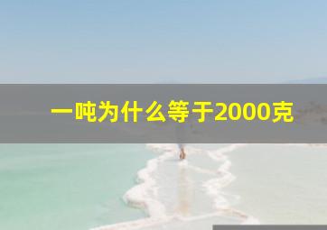 一吨为什么等于2000克