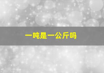 一吨是一公斤吗