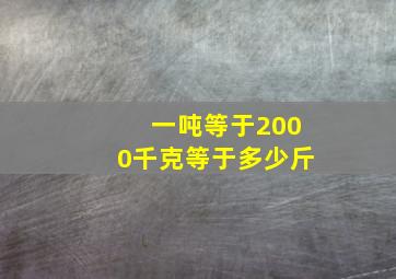 一吨等于2000千克等于多少斤