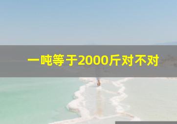 一吨等于2000斤对不对