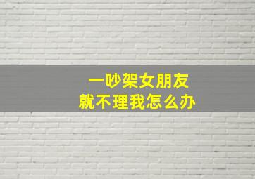 一吵架女朋友就不理我怎么办