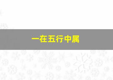 一在五行中属