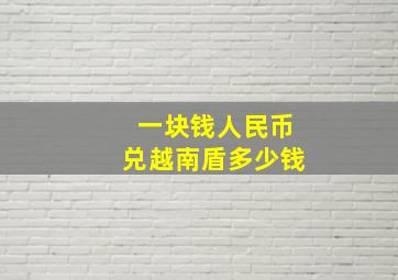 一块钱人民币兑越南盾多少钱