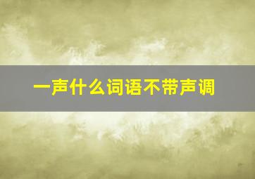 一声什么词语不带声调