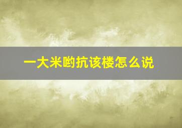 一大米哟抗该楼怎么说