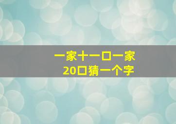 一家十一口一家20口猜一个字