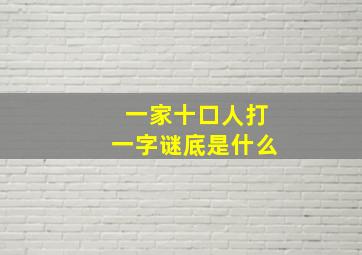 一家十口人打一字谜底是什么