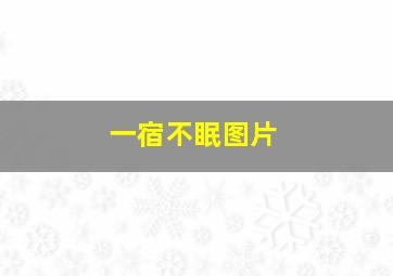 一宿不眠图片