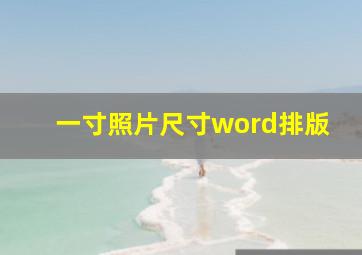 一寸照片尺寸word排版