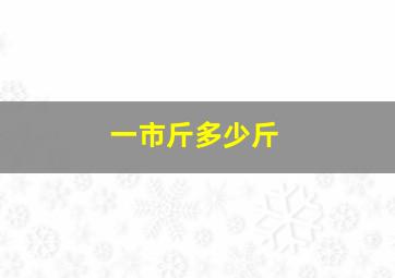 一市斤多少斤