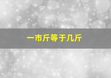 一市斤等于几斤